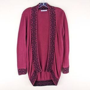 Octavia | Red Black Open Front Cardigan - E76